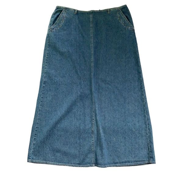 Vintage Dresses & Skirts - Vintage Algonquin Denim Jean Skirt
